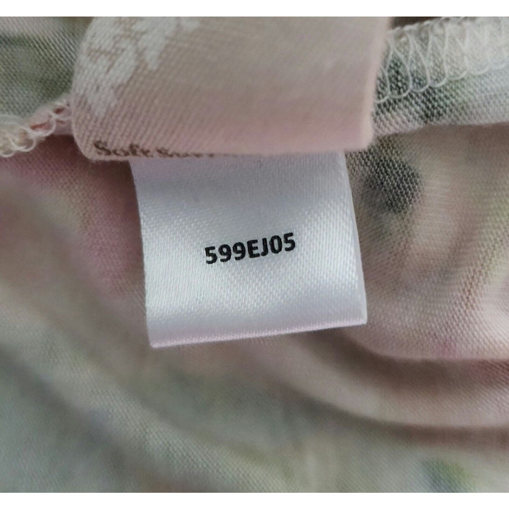 Soft Surroundings Womens V-Neck Long Sleeve Pullover Top Pink Green Floral Sz XS - Picture 8 of 8